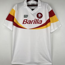 1990/91 Roma Away White Retro Soccer Jersey