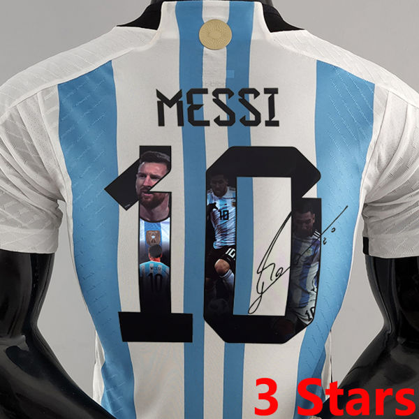 MESSI #10 Signature Version Argentina Home Player Version Jersey (3 Stars 3星 签名和图版) ★★