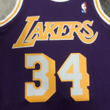 1996/97 Lakers O'NEAL #34 Retro Purple NBA Jerseys热压