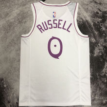 Timberwolves RUSSELL #0 White Pink NBA Jerseys