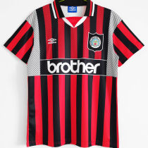 1994/1996 Man City Away Red Black Retro Soccer Jersey