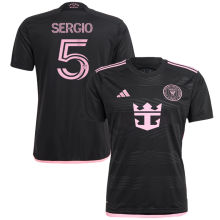 SERGIO #5 Inter Miami 1:1 Quality Away Black Fans Jersey 2023/24 胸前新广告