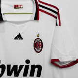 2009/10 AC Milan Away White Retro Soccer Jersey