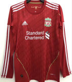 2010/11 LFC Home Red Long Sleeve Retro Soccer Jersey