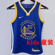 Warriors CURRY #30 Blue Kids NBA Jersey 热压