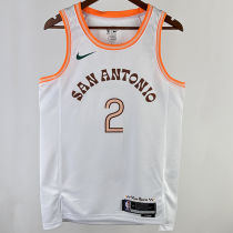 2023/24 Spurs LEONARD #2 White City Edition NBA Jerseys