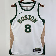 2023/24 Celtics PORAIGIS #8 White City Edition NBA Jerseys