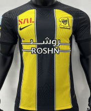 2023/24 Al Ittihad Home Yellow Black Player Version Jersey 吉达联