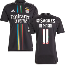 DI MARIA #11 Benfica 1:1 Quality Away Black Fans Jersey 2023/24 (UCL Font 欧冠字体)