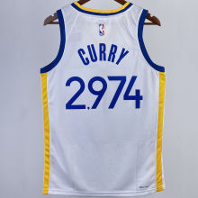 2023/24 Warriors CURRY #2974 White NBA Jerseys