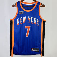 2023/24 NY Knicks ANTHONY #7 Blue City Edition NBA Jerseys