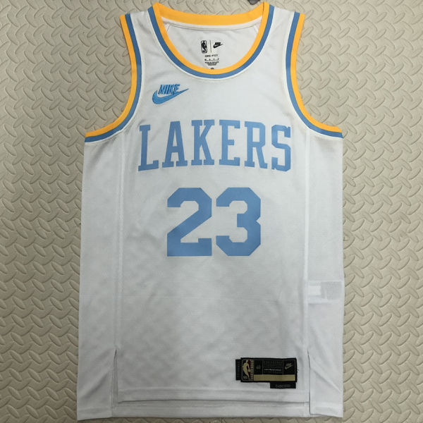 Lakers JAMES #23 White Retro NBA Jerseys