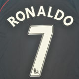 RONALDO #7 2007-08 M Utd Away Black Retro Jersey 英超字体带06/07英超双金章 ★★