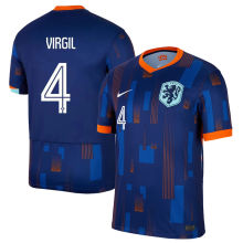 VIRGIL #4 NL Away Blue Fans Soccer Jersey 2024/25