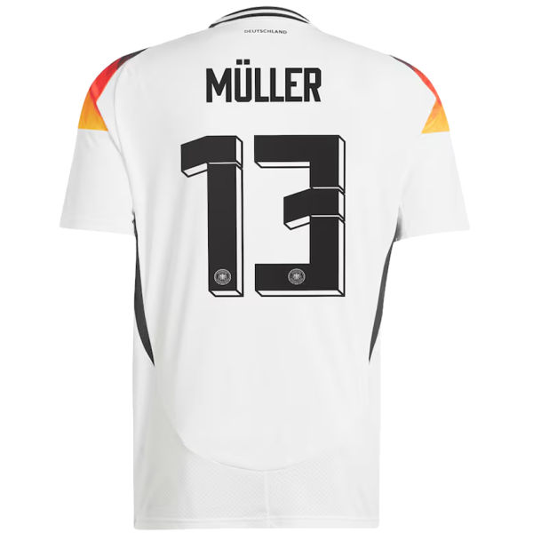 MÜLLER #13 Germany Home White Fans Soccer Jersey 2024/25 ★★