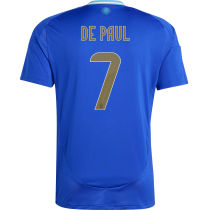 DE PAUL # 7 Argentina Away Blue Fans Soccer Jersey 2024/25