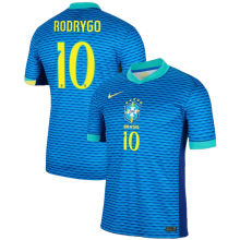 RODRYGO #10 Brazil Away Blue Fans Jersey 2024/25