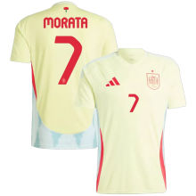 MORATA #7 Spain Away Yellow Fans Jersey 2024/25