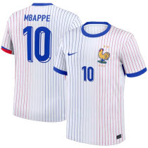 MBAPPE #10 France 1:1 Quality Away White Fans Jersey 2024/25