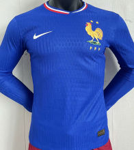 2024//25 France Home Blue Player Version Long Sleeve Jersey