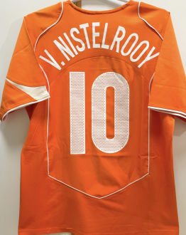 V. NISTELROOY #10 NL Home Orange Retro Jersey 2004