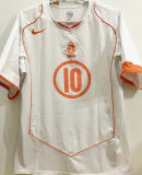 V. NISTELROOY #10 NL Away White Retro Jersey 2004