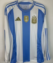 2024/25 Argentina Home Fans Long Sleeve Jersey (Have FlFA World Champion 2022 有胸前章)