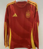 2024/25 Spain Home Red Fans Long Sleeve Jersey