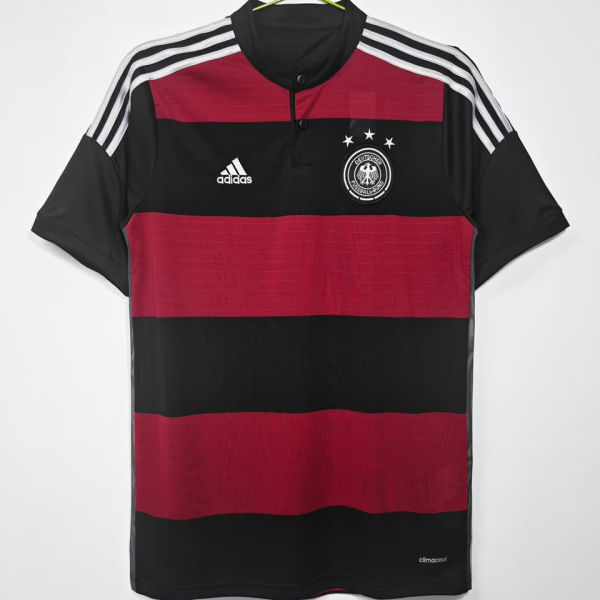 2014 Germany Away Balck And Red Retro Soccer Jersey 3 Start三星