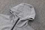 2024/25 PSG Grey Hoody Zipper Jacket Tracksuit