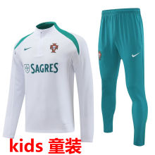 2024/25 Portugal Kids White Sweater Tracksuit