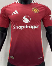 2024/25 M Utd Home Red Player Version Soccer Jersey