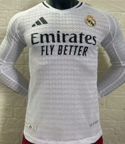 2024/25 RM Home White Player Version Long Sleeve Soccer Jersey