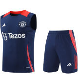 2025 M Utd Sapphire Blue Vest Training Jersey(A Set)