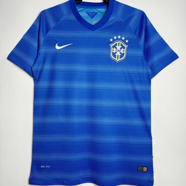 2014 Brazil Away Blue Retro Soccer Jersey