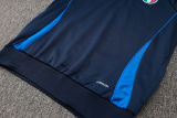 2025 Italy Sapphire Blue Hoody Zipper Jacket Windbreaker