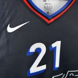 2021 76ers EMBIID #21 Sapphire Blue City Edition NBA Jerseys 热压