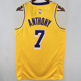 2025 Lakers ANTHONY #7 Yellow NBA Jerseys 热压