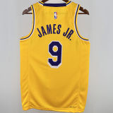 2025 Lakers JAMES JR. #9 Yellow NBA Jerseys 热压