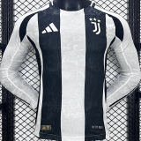 2024/25 JUV Home Player Version Long Sleeve Soccer Jersey