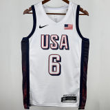 2025 Team USA JAMES #6 White NBA Jerseys