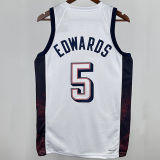 2025 Team USA EDWARDS #5 White NBA Jerseys