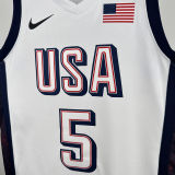 2025 Team USA EDWARDS #5 White NBA Jerseys