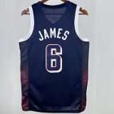 2025 Team USA JAMES #6 Sapphire Blue NBA Jerseys