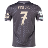 VINI JR． #7 RM 1:1 Quality Third Black Fans Jersey 2024/25 （UCL Font) ★★