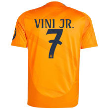 VINI JR． #7 RM 1:1 Quality Away Orange Fans Jersey 2024/25（UCL Font) ★★