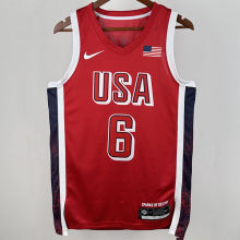 2024 Team USA JAMES #6 Red NBA Jersey