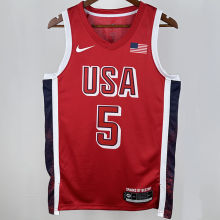 2024 Team USA EDWARDS #5 Red NBA Jersey