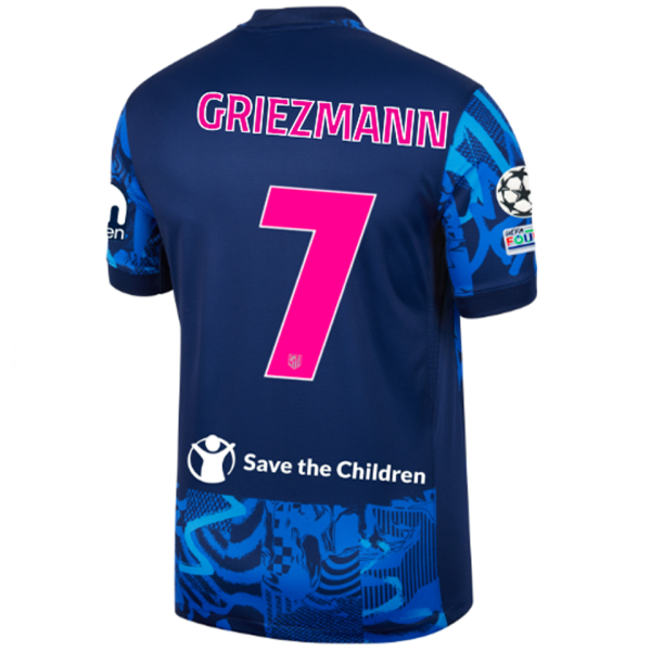 GRIEZMANN #7 ATM Third Blue Fans Jersey 2024/25 （UCL Font 欧冠字体 有号下广告 ★★ ）