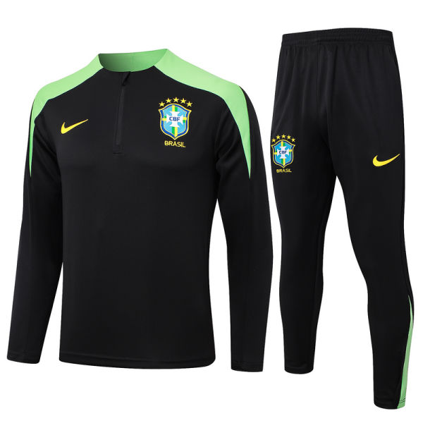 2025 Brazil Black Sweater Tracksuit